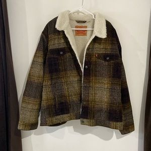 Levi Strauss & Co. | Yellow and Brown Plaid Winter Jacket - Size 3XL